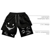 image:imageGORGLITTER Mens 2 in 1 Anime Graphic Gym Shorts Basketball Workout ShortsBlack