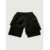 image:imageGORGLITTER Mens 2 in 1 Anime Graphic Gym Shorts Basketball Workout ShortsBlack With White Letters