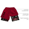 image:imageGORGLITTER Mens 2 in 1 Anime Graphic Gym Shorts Basketball Workout ShortsBlack and Red