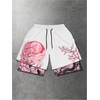 image:imageGORGLITTER Mens 2 in 1 Anime Graphic Gym Shorts Basketball Workout ShortsMulticolor White and Pink
