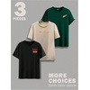 image:imageGORGLITTER Mens 3 Pack Vintage Graphic Tee Shirt Short Sleeve TShirtsBeige Black Green
