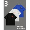 image:imageGORGLITTER Mens 3 Pack Vintage Graphic Tee Shirt Short Sleeve TShirtsBlack White Blue