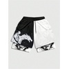 image:imageGORGLITTER Mens Anime Gym 2 in 1 Graphic Workout Basketball Running ShortsBlack and White Graphic