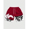 image:imageGORGLITTER Mens Anime Gym 2 in 1 Graphic Workout Basketball Running ShortsRed Black White