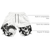 image:imageGORGLITTER Mens Anime Gym 2 in 1 Graphic Workout Basketball Running ShortsWhite