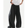 image:imageGORGLITTER Mens Barrel Sweatpants Uncuffed Baggy Y2k Wide Leg Sweat PantsBlack