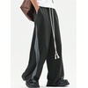 image:imageGORGLITTER Mens Barrel Sweatpants Uncuffed Baggy Y2k Wide Leg Sweat PantsBlack