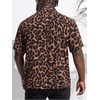 image:imageGORGLITTER Mens Big and Tall Leopard Print Short Sleeve Button Up ShirtBrown