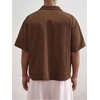 image:imageGORGLITTER Mens Boxy Cropped Shirt Button Up Collared Y2K Cool StreetwearKhaki