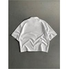 image:imageGORGLITTER Mens Boxy Cropped Shirts Button Up Y2K Graphic Baggy StreetwearBlack and White