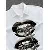 image:imageGORGLITTER Mens Boxy Cropped Shirts Button Up Y2K Graphic Baggy StreetwearWhite