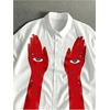 image:imageGORGLITTER Mens Boxy Cropped Shirts Button Up Y2K Graphic Baggy StreetwearWhite and Red