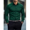 image:imageGORGLITTER Mens Business Dress Shirts Button Up Long Sleeve Formal ShirtDark Green