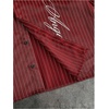 image:imageGORGLITTER Mens Button Down Cropped Shirts Striped Long Sleeve Crop TopsRed