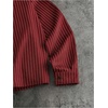 image:imageGORGLITTER Mens Button Down Cropped Shirts Striped Long Sleeve Crop TopsRed