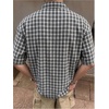 image:imageGORGLITTER Mens Cropped Shirt Button Up Plaid Boxy Short Sleeve Crop TopBlack White