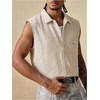 image:imageGORGLITTER Mens Cropped Shirt Button Up Sleeveless Boxy Y2K Vest TopsApricot