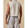 image:imageGORGLITTER Mens Cropped Shirt Button Up Sleeveless Boxy Y2K Vest TopsApricot