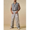 image:imageGORGLITTER Mens Cropped Shirt Button Up Sleeveless Boxy Y2K Vest TopsBlack and White