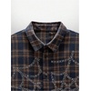 image:imageGORGLITTER Mens Cropped Shirt Casual Button Up Plaid Boxy Oversized Collar Short Sleeve Checkered Crop Tops StreetwearBlue