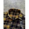 image:imageGORGLITTER Mens Cropped Shirt Casual Button Up Plaid Boxy Oversized Collar Short Sleeve Checkered Crop Tops StreetwearYellow