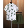 image:imageGORGLITTER Mens Cruise Summer Beach 2 Piece Outfits Matching Shorts SetArmy Green Florals