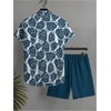 image:imageGORGLITTER Mens Cruise Summer Beach 2 Piece Outfits Matching Shorts SetBlue Tropical