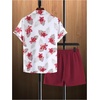 image:imageGORGLITTER Mens Cruise Summer Beach 2 Piece Outfits Matching Shorts SetBurgundy