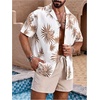 image:imageGORGLITTER Mens Cruise Summer Beach 2 Piece Outfits Matching Shorts SetKhaki