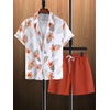 image:imageGORGLITTER Mens Cruise Summer Beach 2 Piece Outfits Matching Shorts SetOrange and White