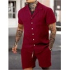 image:imageGORGLITTER Mens Cruise Vacation Outfits 2 Piece Causal Summer Shorts SetsBurgundy