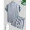image:imageGORGLITTER Mens Cruise Vacation Outfits 2 Piece Causal Summer Shorts SetsGrey