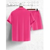 image:imageGORGLITTER Mens Cruise Vacation Outfits 2 Piece Causal Summer Shorts SetsSolid Pink