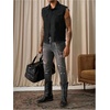 image:imageGORGLITTER Mens Denim Vest Button Down Sleeveless Punk Jean JacketsBlack