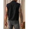 image:imageGORGLITTER Mens Denim Vest Button Down Sleeveless Punk Jean JacketsBlack