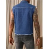 image:imageGORGLITTER Mens Denim Vest Button Down Sleeveless Punk Jean JacketsBlue
