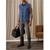 image:imageGORGLITTER Mens Denim Vest Button Down Sleeveless Punk Jean JacketsBlue