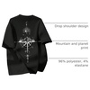 image:imageGORGLITTER Mens Drop Shoulder TShirts Graphic Printed Tees Streetwear TopBlack