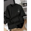 image:imageGORGLITTER Mens Drop Shoulder TShirts Graphic Printed Tees Streetwear TopBlack