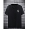 image:imageGORGLITTER Mens Drop Shoulder TShirts Graphic Printed Tees Streetwear TopBlack Compass  Eagle
