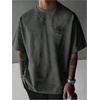 image:imageGORGLITTER Mens Drop Shoulder TShirts Graphic Printed Tees Streetwear TopGrey Compass  Eagle