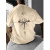 image:imageGORGLITTER Mens Drop Shoulder TShirts Graphic Printed Tees Streetwear TopKhaki