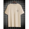 image:imageGORGLITTER Mens Drop Shoulder TShirts Graphic Printed Tees Streetwear TopKhaki