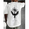 image:imageGORGLITTER Mens Drop Shoulder TShirts Graphic Printed Tees Streetwear TopWhite Compass  Eagle