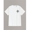 image:imageGORGLITTER Mens Drop Shoulder TShirts Graphic Printed Tees Streetwear TopWhite Compass  Eagle
