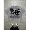 image:imageGORGLITTER Mens Graphic Cropped T Shirt Oversized Y2K Boxy StreetwearGrey Graphic