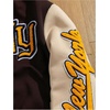image:imageGORGLITTER Mens Graphic Varsity Jacket Letterman Baseball Bomber JacketsBrown and Khaki