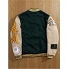 image:imageGORGLITTER Mens Graphic Varsity Jacket Letterman Baseball Bomber JacketsDark Green and Apricot