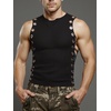 image:imageGORGLITTER Mens Grommet Cropped T Shirt Y2K Sleeveless Party Club Rave TopBlack