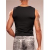 image:imageGORGLITTER Mens Grommet Cropped T Shirt Y2K Sleeveless Party Club Rave TopSolid Black